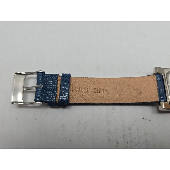 Adrienne Crystal Bezel Blue Alligator Leather Strap Womens Watch New Battery - Picture 10 of 12